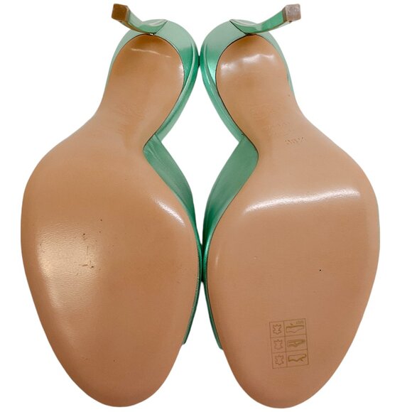 Casadei Flash Green Light Leather Blade Mules - Picture 9 of 9